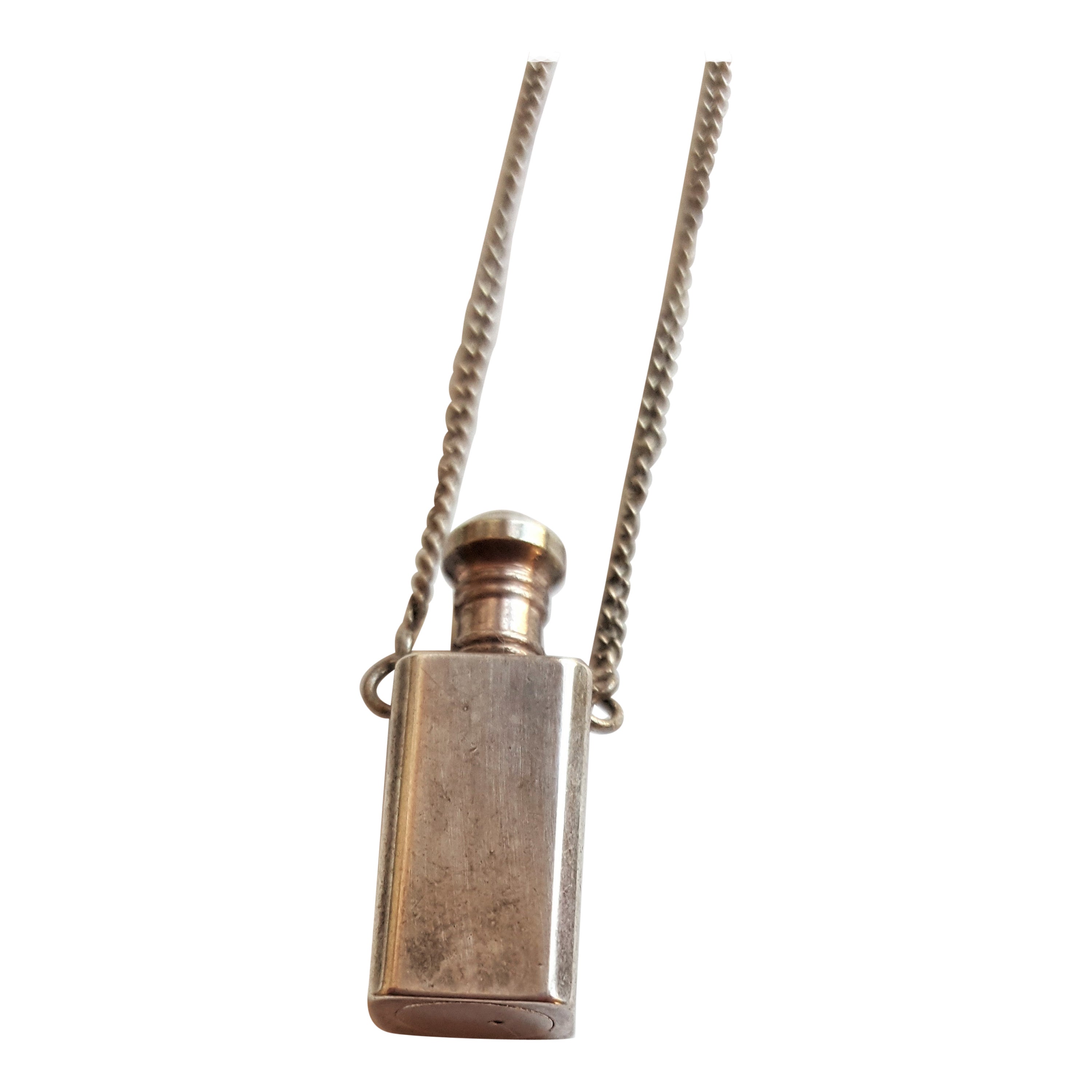 Vintage Brass Etched perfume Bottle Necklace - Ruby Lane